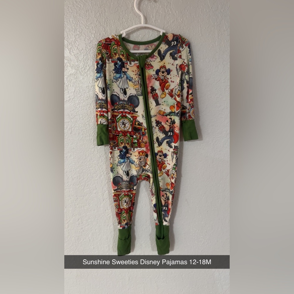 Disney Christmas Kids Convertible Footie Pajamas